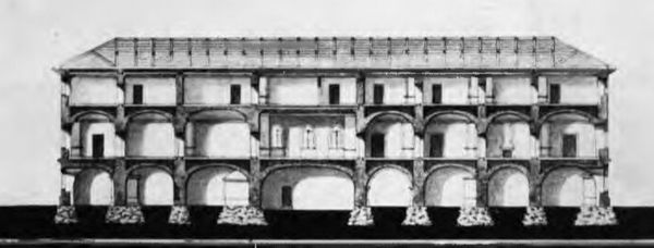 Маросейка, 11/4с1. Дом в разрезе, чертеж - Старая Москва с Дмитрием Линдером Маросейка, 11/4с1. Дом в разрезе, чертеж